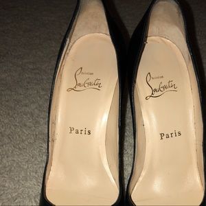 Christian Louboutin black/red peep toe heels